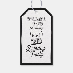2D Boys Second Birthday Gift Tags