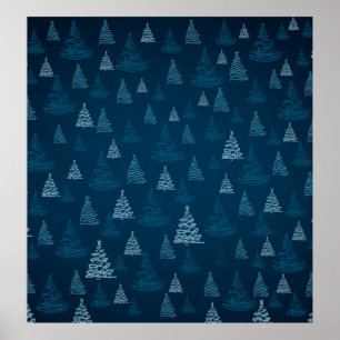 2d illustration. Abstract snowflakes. Holy Christm Poster