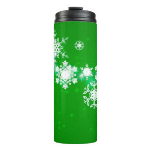 2d illustration. Snowflakes on background. Holy Ch Thermal Tumbler