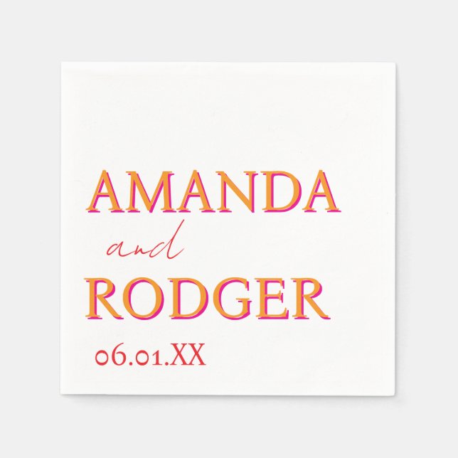 2D Lettering Bold Personalised Napkins  (Front)