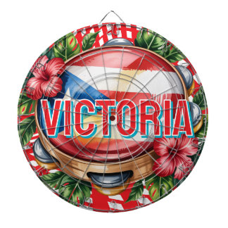 2D Retro Colorful Lettering Puerto Rican Dartboard