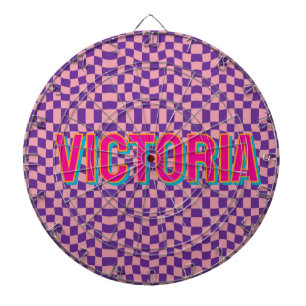 2D Retro Colourful Lettering Name Dartboard