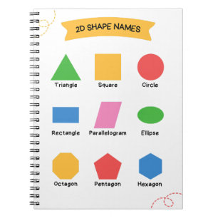 2D Shape Names School Education Learning Notebook