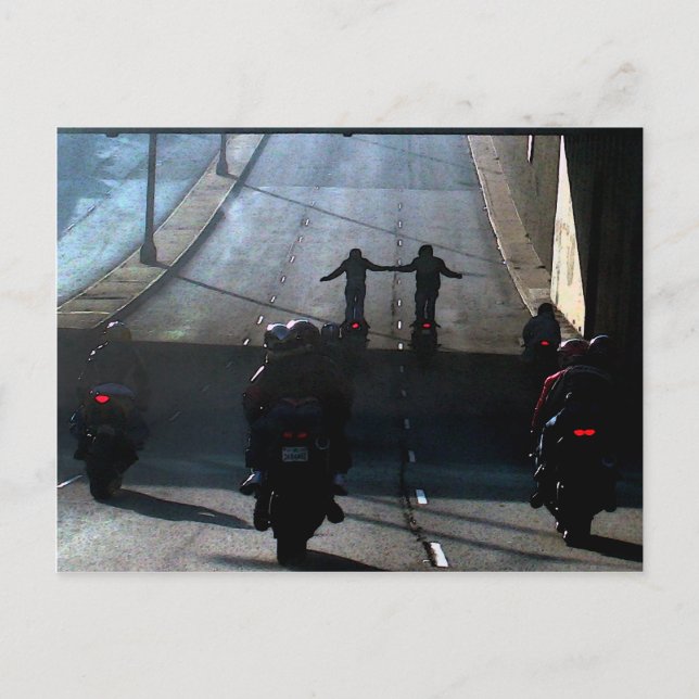 2fer - Motorcycle Club on Geary Street, SF CA Postcard (Front)