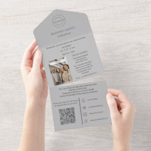 2in1 Business Launch Invitation + Business Card 