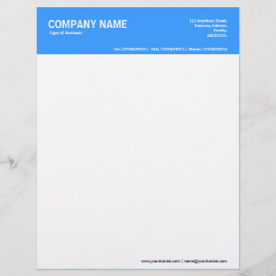 2in Colour Header - Blue 3399FF Personalized Letterhead