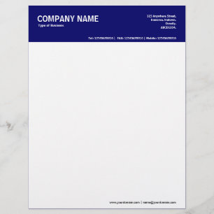 2in Colour Header - Dark Blue Letterhead Template