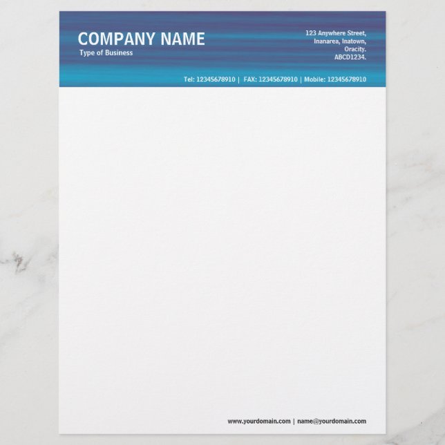 2in Header - Colour Textured Custom Letterhead (Front)