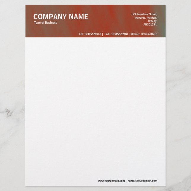 2in Header - Colour Textured Custom Letterhead (Front)