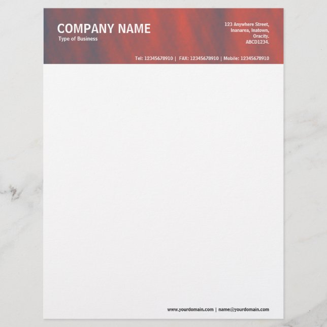 2in Header - Colour Textured Custom Letterhead (Front)