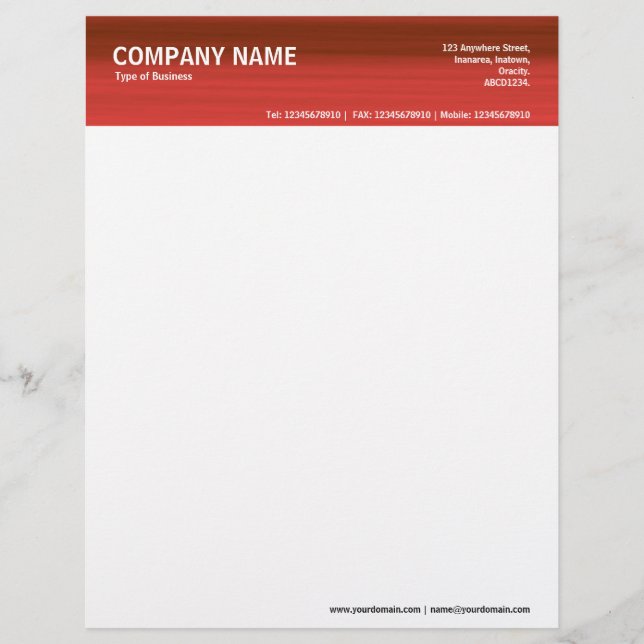 2in Header - Colour Textured Custom Letterhead (Front)
