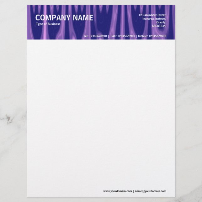 2in Header - Colour Textured Custom Letterhead (Front)