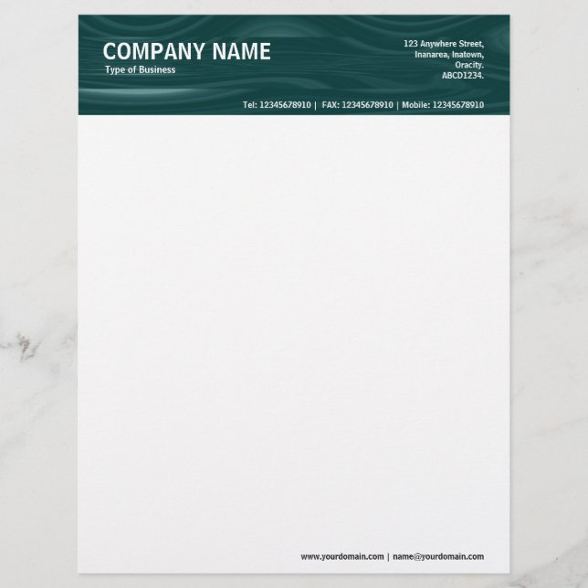 2in Header - Colour Textured Custom Letterhead (Front)