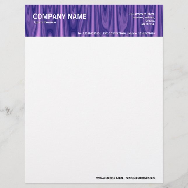 2in Header - Colour Textured Custom Letterhead (Front)