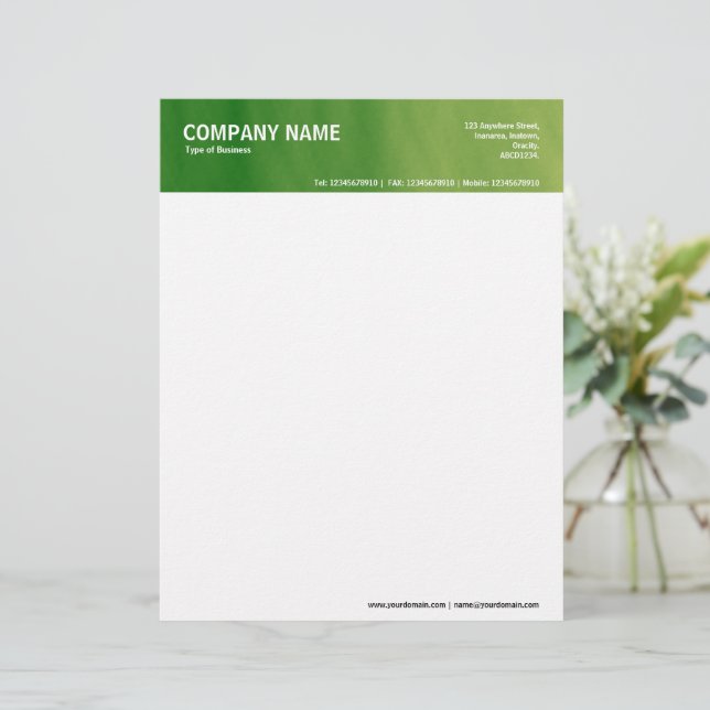 2in Header - Colour Textured Custom Letterhead (Standing Front)