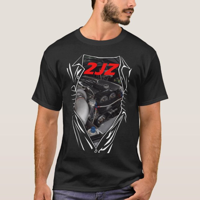 2JZ Engine AWD GE Cars CC Horsepowe Art GTE Twin T-Shirt (Front)