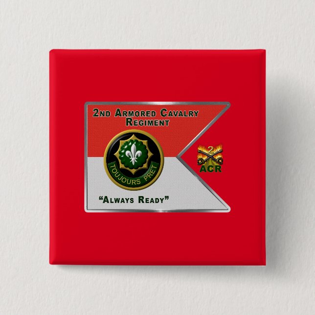 2nd ACR Guidon 15 Cm Square Badge (Front)