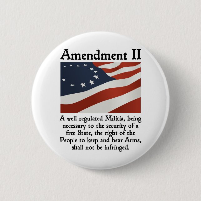 2nd Amendment 6 Cm Round Badge (Front)