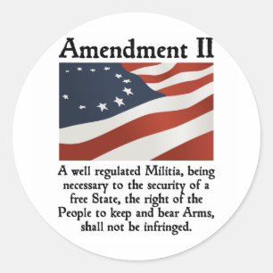 2nd Amendment Classic Round Sticker