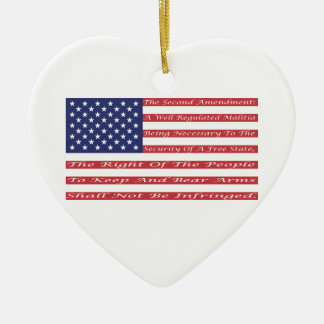 2nd Amendment Flag Ceramic Tree Decoration