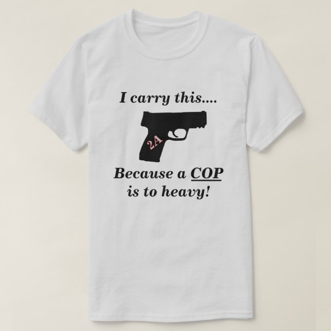 2nd Amendment Self Defence Pistol T-Shirt (Design Front)