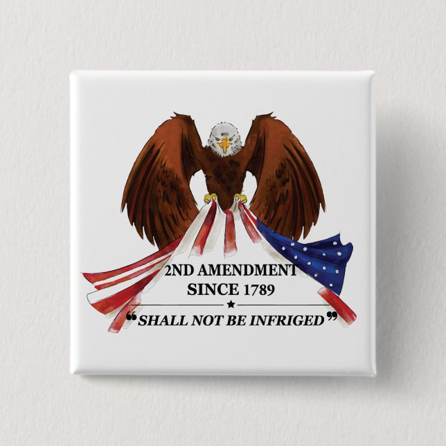 2nd Amendment  Throw Pillow 15 Cm Square Badge (Front)