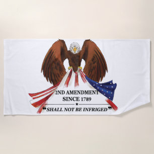 2nd Amendment Throw Pillow Beach Towel