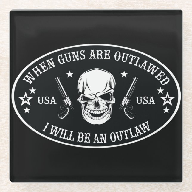 2nd Amendment  Throw Pillow Glass Coaster (Front)