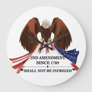 2nd Amendment Throw Pillow Large Clock
