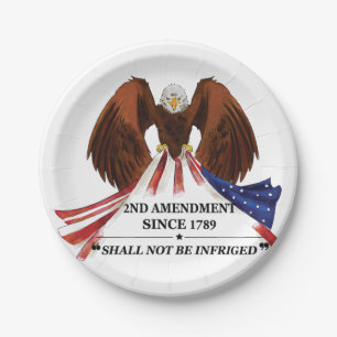 2nd Amendment Throw Pillow Paper Plate