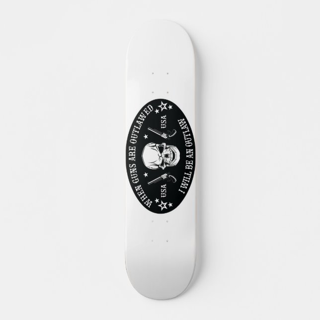 2nd Amendment  Throw Pillow Skateboard (Front)