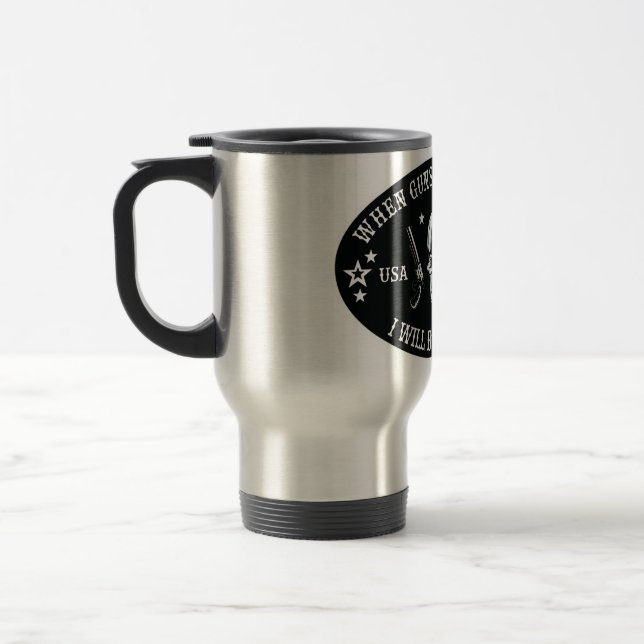 2nd Amendment  Throw Pillow Travel Mug (Left)