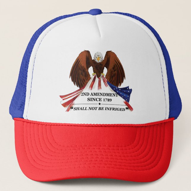 2nd Amendment  Throw Pillow Trucker Hat (Front)