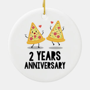 2nd Anniversary 2 Years Ceramic Tree Decoration