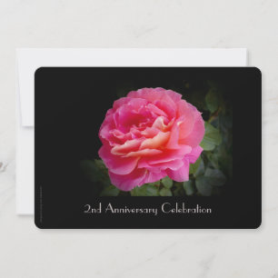 2nd Anniversary Celebration Invitation Pink Rose
