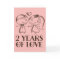 2nd Anniversary Hand Drawn Couple Greeting Card