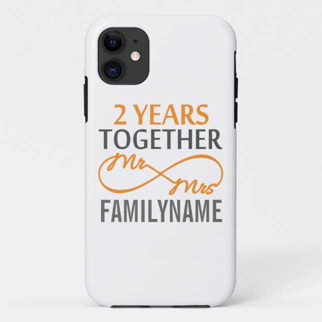 2nd Anniversary Mr. & Mrs Infinity Personalised Case-Mate iPhone Case (Back)