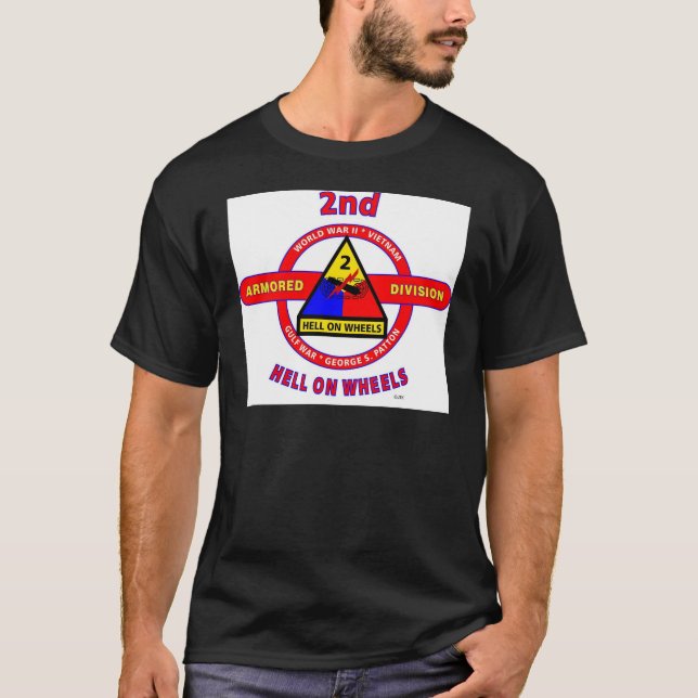 2ND ARMORED DIVISION "HELL ON WHEELS" T-Shirt (Front)