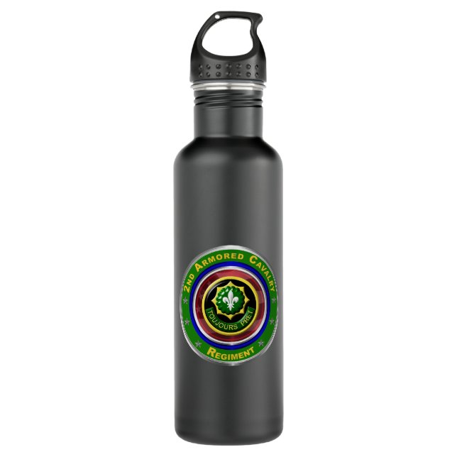 2nd Armoured Cavalry Regiment  710 Ml Water Bottle (Front)