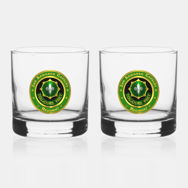 2nd Armoured Cavalry Regiment ACR Whiskey Glass (Front)