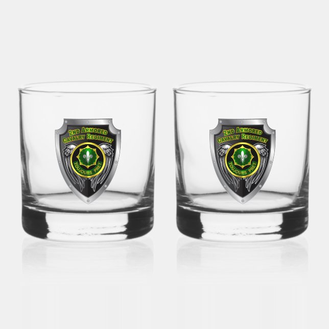  2nd Armoured Cavalry Regiment ACR Whiskey Glass (Front)
