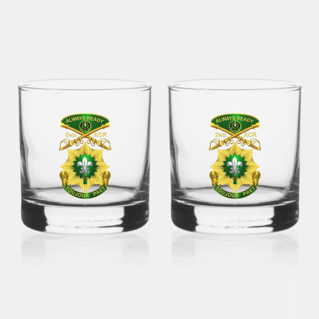  2nd Armoured Cavalry Regiment ACR Whiskey Glass (Front)