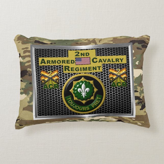 2nd Armoured Cavalry Regiment “Always Ready” Decorative Cushion (Front)