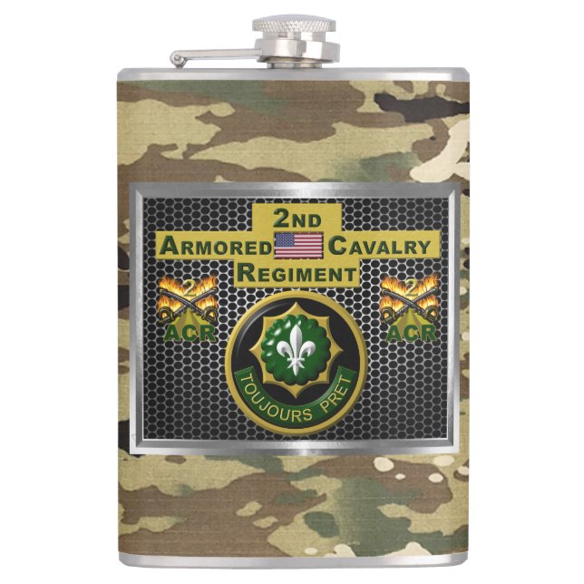 2nd Armoured Cavalry Regiment “Always Ready” Hip Flask (Front)