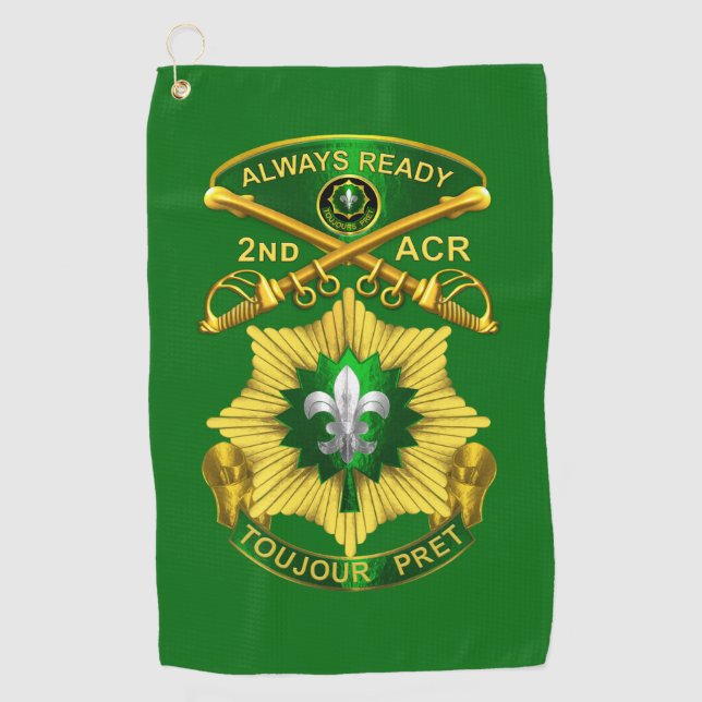 2nd Armoured Cavalry Regiment    Golf Towel (Front)