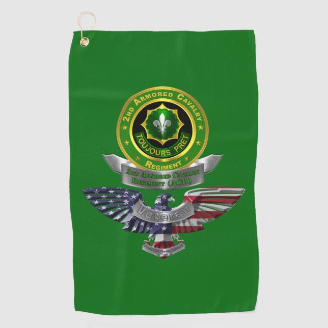 2nd Armoured Cavalry Regiment  Golf Towel (Front)