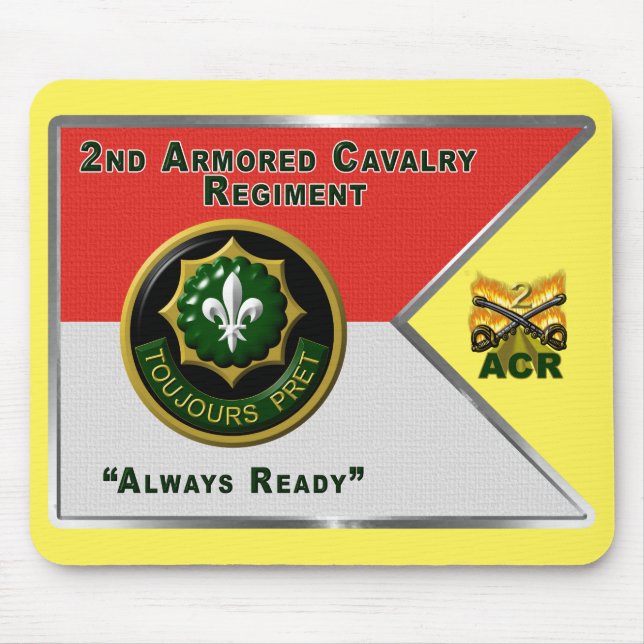 2nd Armoured Cavalry Regiment Guidon Mouse Pad (Front)