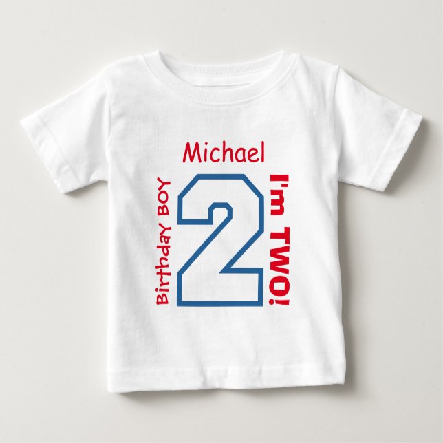 2nd BABY Birthday Big Sports Number A04. T-Shirt (Front)