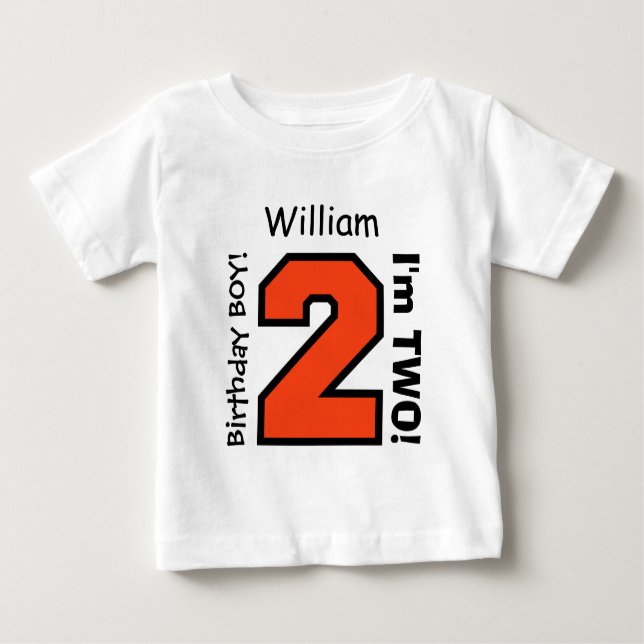2nd BABY Birthday Big Sports Number A13. T-Shirt (Front)
