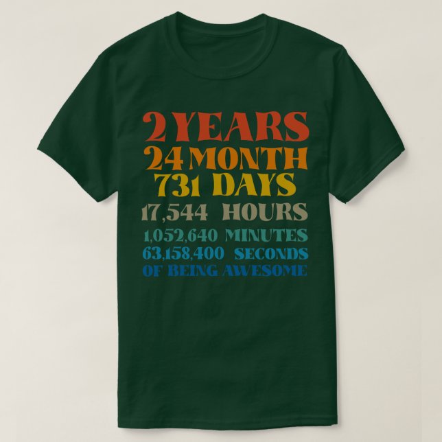 2nd Birthday  2 Years of Being Awesome Tshirt Bday (Design Front)